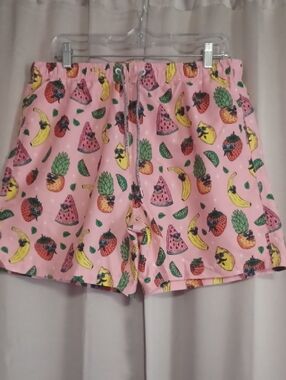 Boardies X Mulga Tutti Frutti Swim Shorts XL Pink Disguised Fruit Like New